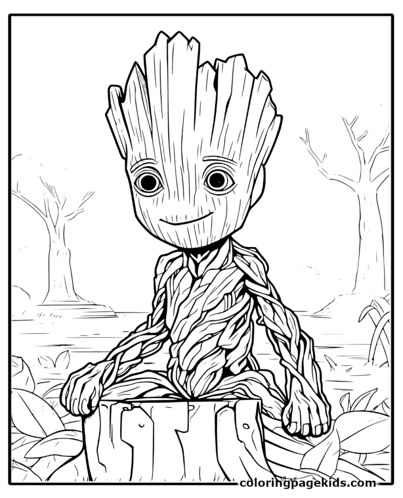 Groot coloring pages