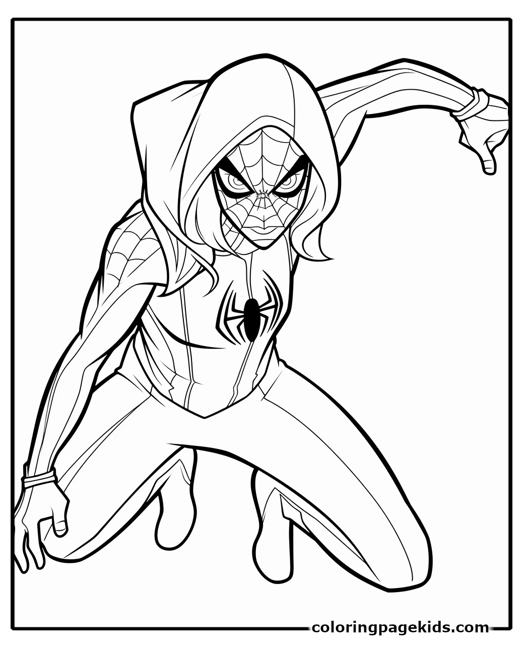 spider gwen coloring pages